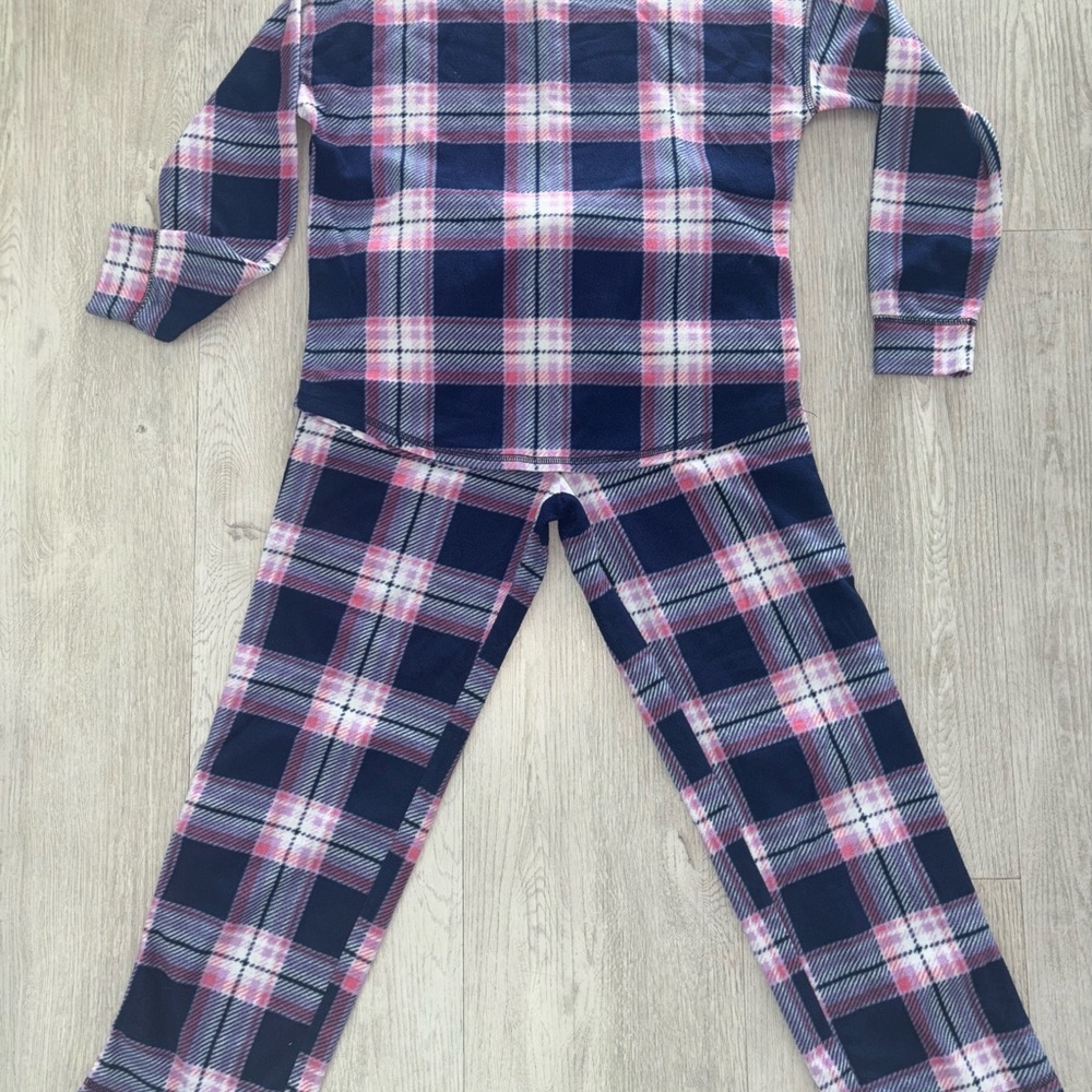 Plaid Kids Pajamas - Pink and Blue